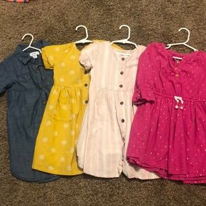 Set of four toddler girl dresses